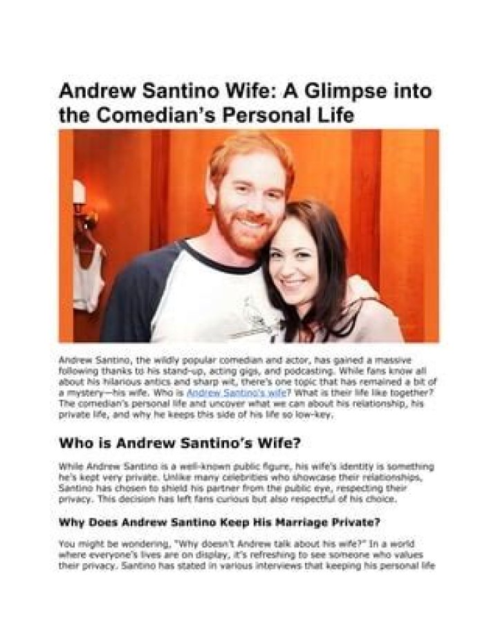 Andrew Santino Stated That He And His Wife Had No Plans To Wed